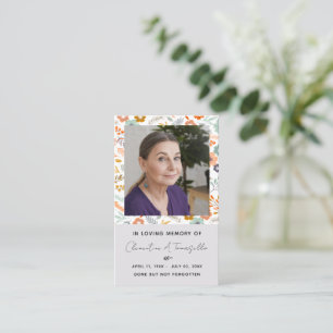 Bloemendouwrouwherdenkinggebedsfoto kaart visitekaartje