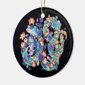 bloemendraak keramisch ornament (Links)