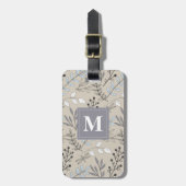  bloemendraakVlieg Patroon Monogram Bagagelabel (Voorkant verticaal)