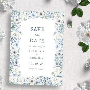 Bloemendracht Blauw Save The Date