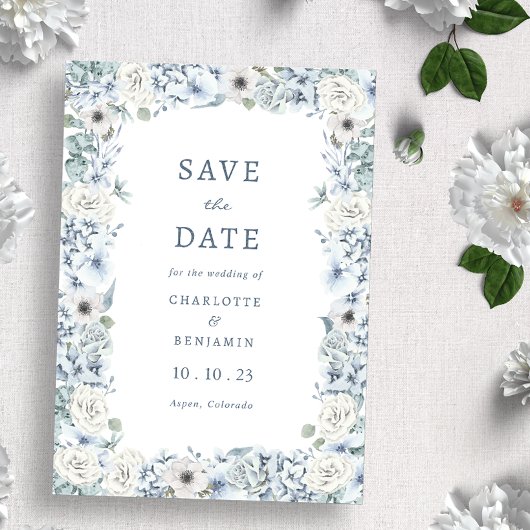 Bloemendracht Blauw Save The Date
