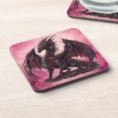 Bloemendragon | Botanische Fantasiedragon Bier Onderzetter (Linkerzijde)