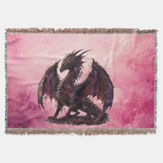 Bloemendragon | Botanische Fantasiedragon Deken (Voorkant)