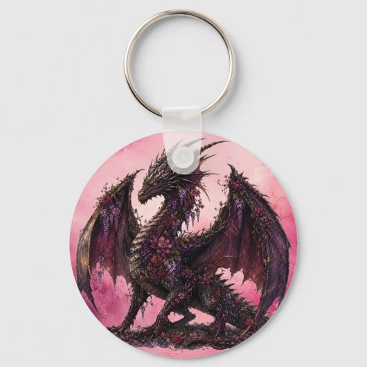Bloemendragon | Botanische Fantasiedragon Sleutelhanger (Voorkant)