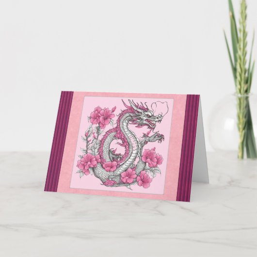 Bloemendragon Wenskaart Kaart (Voorkant)
