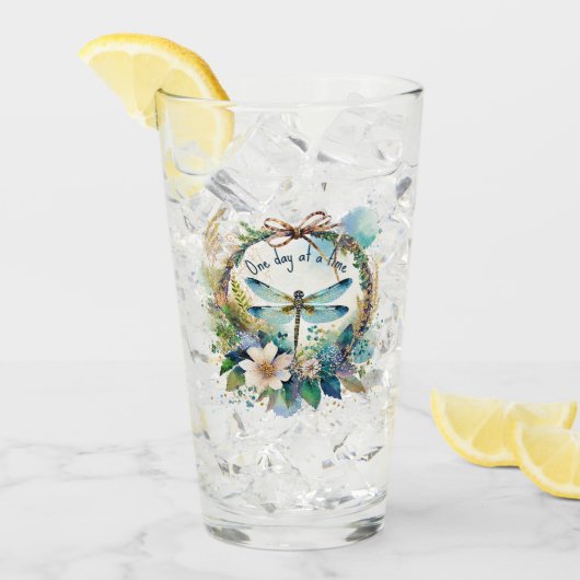Bloemendragonfly Eén dag tegelijk Glas (Voorkant ijs)