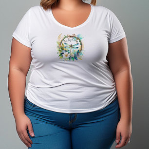 Bloemendragonfly Één dag tegelijk Grote Maat T-shirt