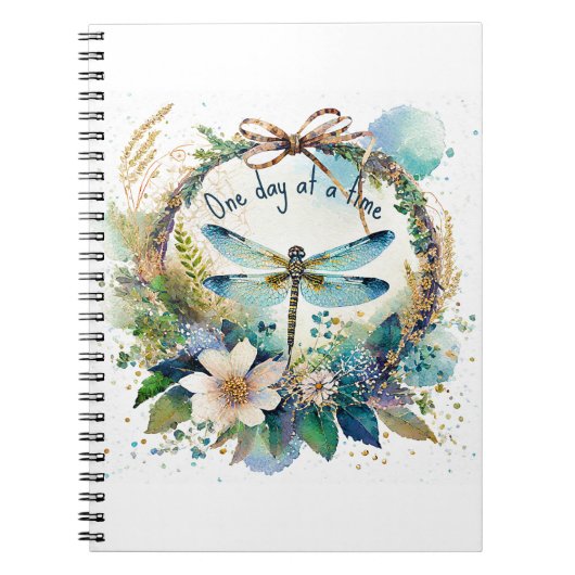 Bloemendragonfly Eén dag tegelijk Notitieboek (Voorkant)