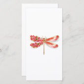 Bloemendragonfly met juwelen sakura bedankkaart (Voorkant / Achterkant)