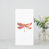 Bloemendragonfly met juwelen sakura bedankkaart (Staand voorkant)