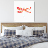 Bloemendragonfly met juwelen sakura canvas afdruk (Insitu (Slaapkamer))