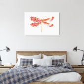 Bloemendragonfly met juwelen sakura canvas afdruk (Insitu (Slaapkamer))