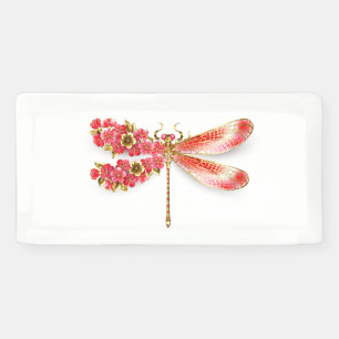 Bloemendragonfly met juwelen sakura spandoek