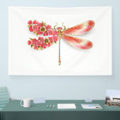 Bloemendragonfly met juwelen sakura spandoek (Beurs)