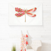 Bloemendragonfly met juwelen sakura spandoek (Insitu)