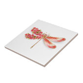 Bloemendragonfly met juwelen sakura tegeltje (Zijkant)