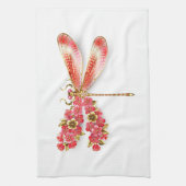 Bloemendragonfly met juwelen sakura theedoek (Verticaal)