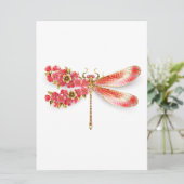 Bloemendragonfly met sieraden sakura aankondiging (Staand voorkant)