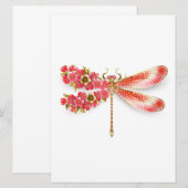 Bloemendragonfly met sieraden sakura aankondiging (Voorkant / Achterkant)