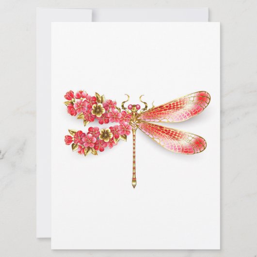 Bloemendragonfly met sieraden sakura aankondiging (Voorkant)