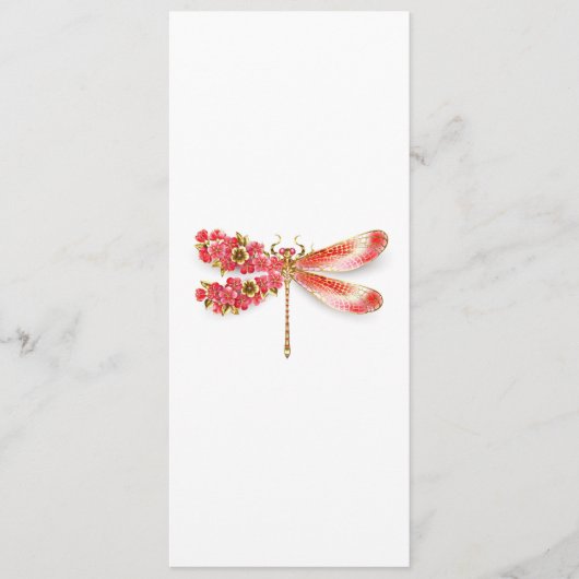 Bloemendragonfly met sieraden sakura programmakaart (Voorkant)