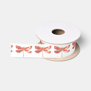 Bloemendragonfly met sieraden sakura satijnen lint