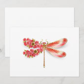 Bloemendragonfly met sieraden sakura save the date (Voorkant / Achterkant)