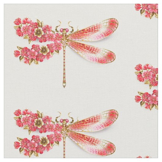Bloemendragonfly met sieraden sakura stof (Close Up)