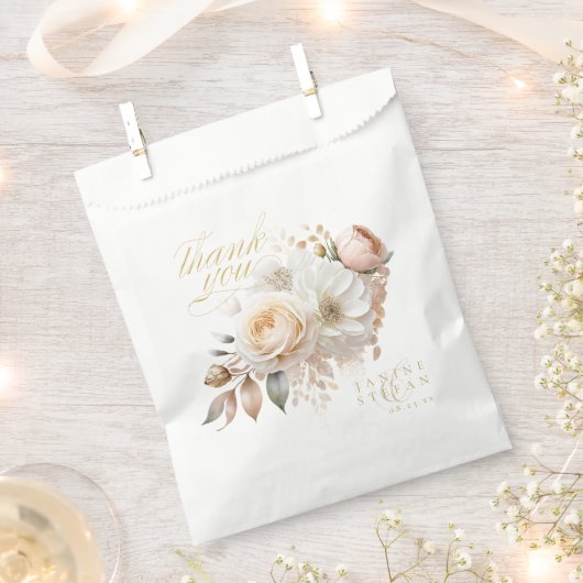 Bloemendrama bruiloft dank u wit ID1022 Bedankzakje (Geknipt)