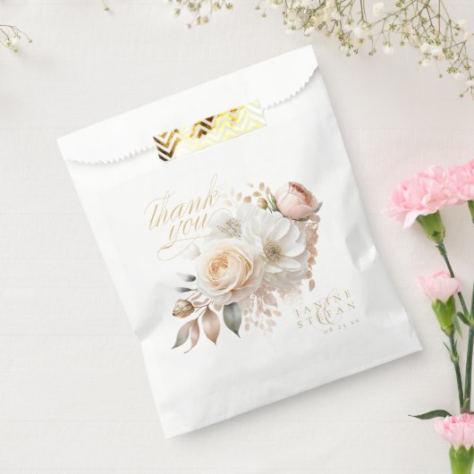 Bloemendrama bruiloft dank u wit ID1022 Bedankzakje (Gezegeld)