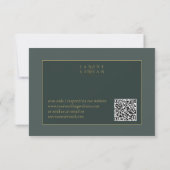 Bloemendrama Bruiloft QR Code Groene ID1022 RSVP Kaartje (Achterkant)