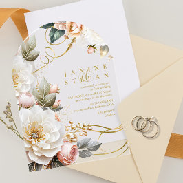 Bloemendrama bruiloft transparante boog ID1022 Acryl Uitnodigingen