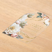 Bloemendrama bruiloft transparante boog ID1022 Acryl Uitnodigingen (Laagn)