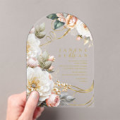 Bloemendrama bruiloft transparante boog ID1022 Acryl Uitnodigingen (Insitu (Draagbaar))