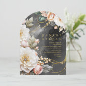 Bloemendrama Huwelijk Houtskool Boog ID1022 Kaart (Staand voorkant)