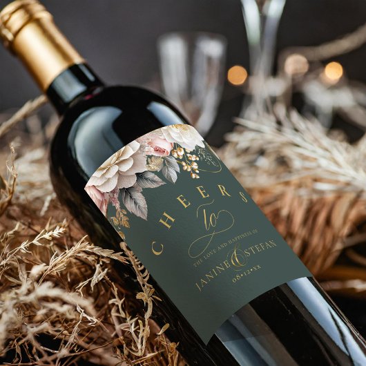 Bloemendrama Trouwjurk Groen ID1022 Wijn Etiket