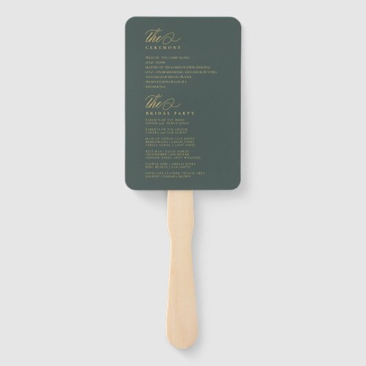 Bloemendrama Trouwprogramma Groene ID1022 Handwaaier (Achterkant)