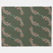 Bloemendrank patroon fleece deken (Voorkant (Horizontaal))