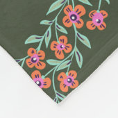 Bloemendrank patroon fleece deken (Hoek)