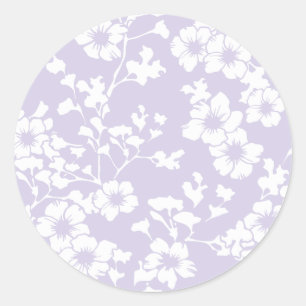 Bloemendraperie - Stof Lavendel Ronde Sticker