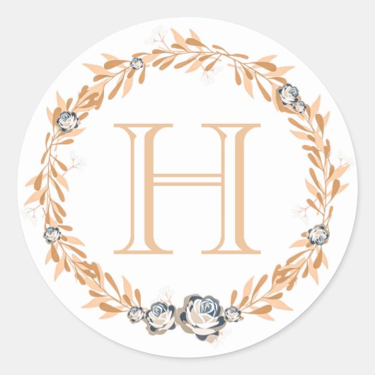 Bloemendrieletter Ronde Sticker (Voorkant)