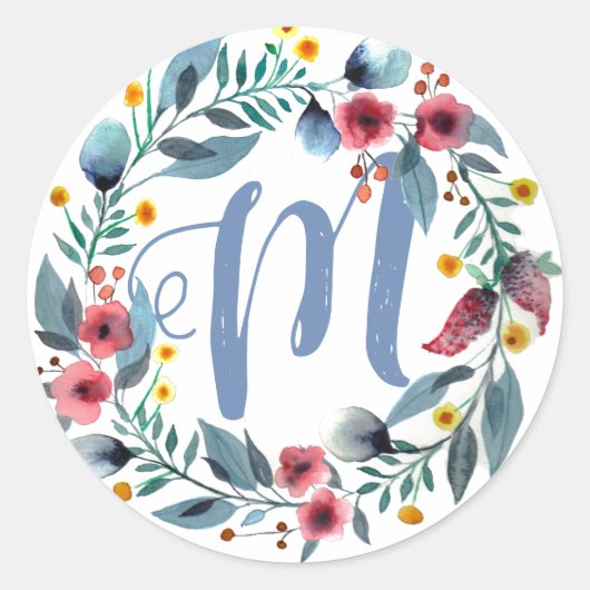 Bloemendrieletterwoord Ronde Sticker (Voorkant)