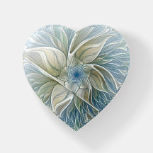 Bloemendroom Abstract Blauw Khaki Fractale Hart