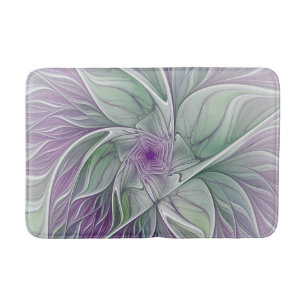 Bloemendroom, Abstracte Paarse Groene Fractale Kun Badmat