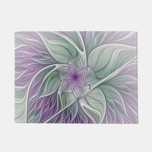 Bloemendroom, Abstracte Paarse Groene Fractale Kun Deurmat (Voorkant)