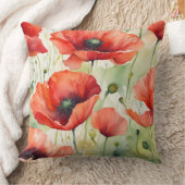 Bloemendroom - Klaproospatroon Kussen (Deken)