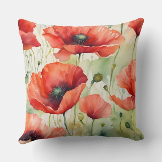 Bloemendroom - Klaproospatroon Kussen (Achterkant)