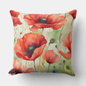 Bloemendroom - Klaproospatroon Kussen (Voorkant)