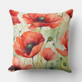 Bloemendroom - Klaproospatroon Kussen