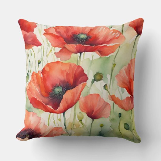 Bloemendroom - Klaproospatroon Kussen (Voorkant)